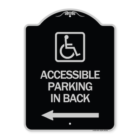 Signmission Accessible Parking on Left Arrow W/ Graphic Heavy-Gauge Aluminum Sign, 24" x 18", BS-1824-24356 A-DES-BS-1824-24356